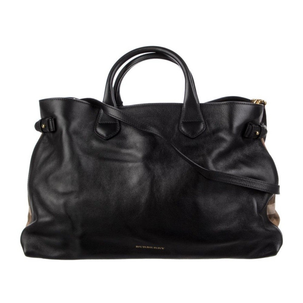 Burberry Black Leather Tote Bag